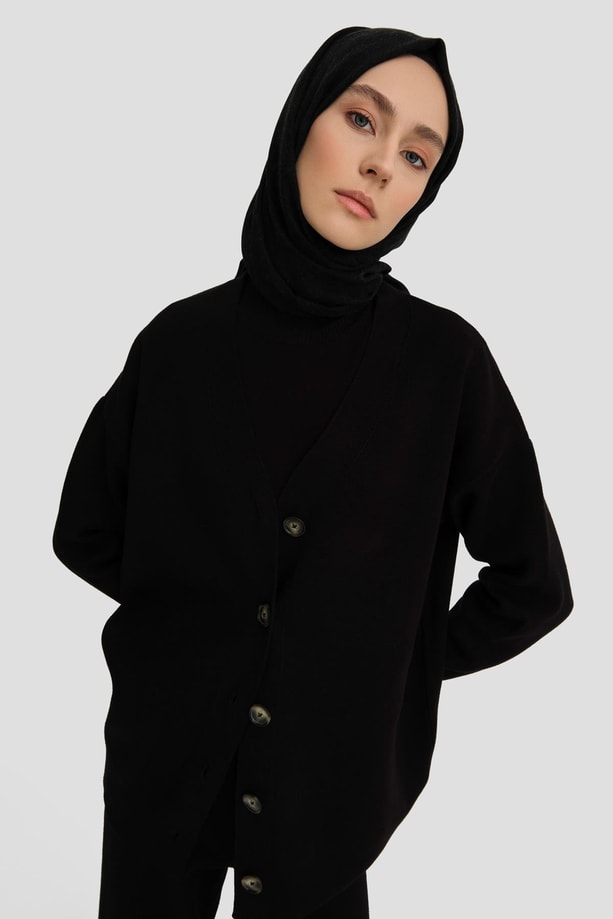 Armine Triko Hırkalı Takım 24KD2808 Siyah