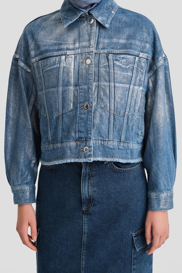 Armine Denim Ceket 24KD3413 Açık Mavi