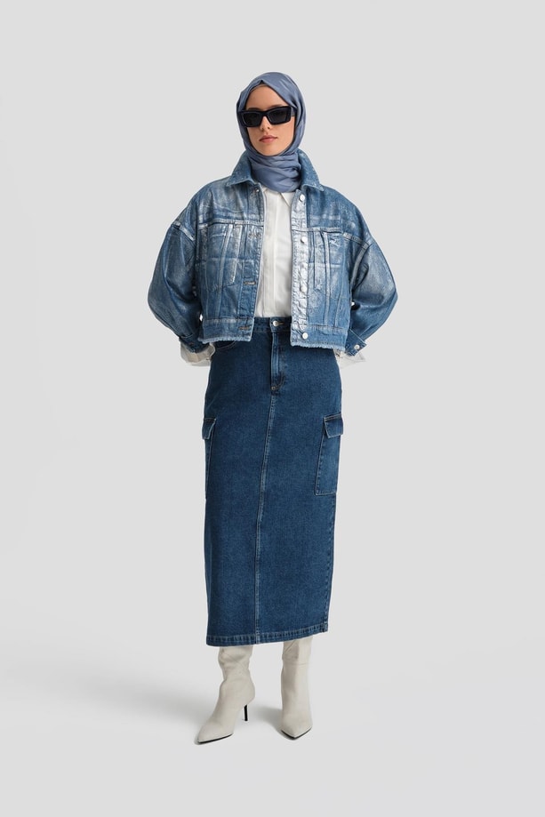 Armine Denim Ceket 24KD3413 Açık Mavi