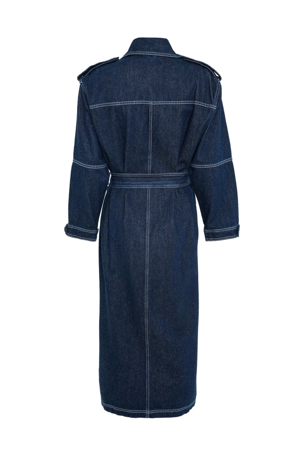 Armine Denim Trençkot 24Kd3416 Koyu Mavi