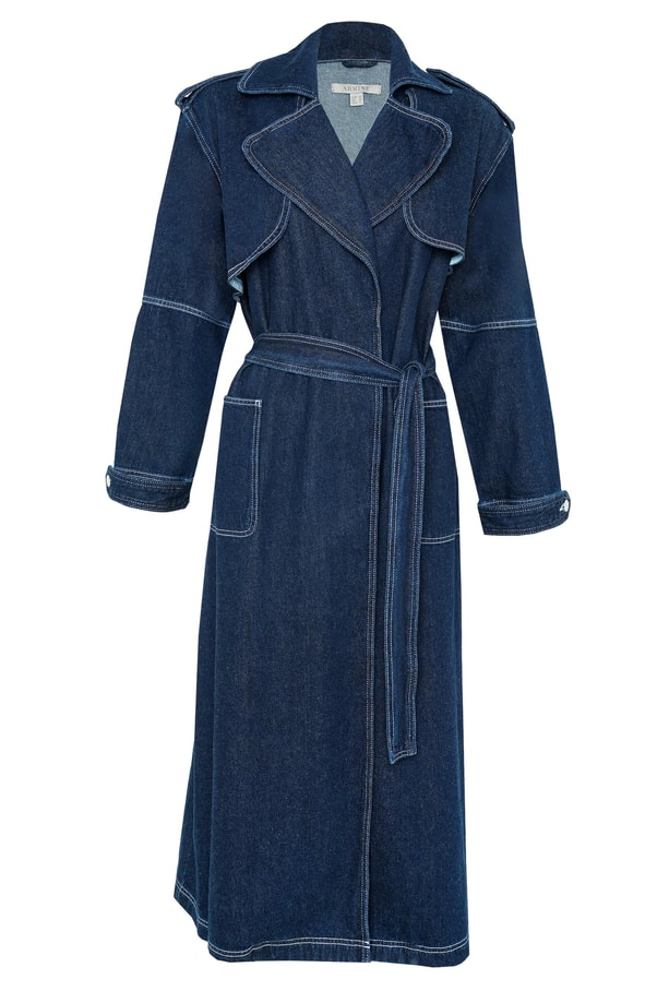 Armine Denim Trençkot 24Kd3416 Koyu Mavi