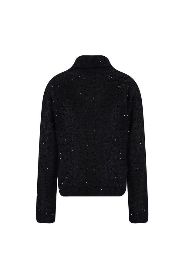 Pullu Kazak 24K3608 Siyah