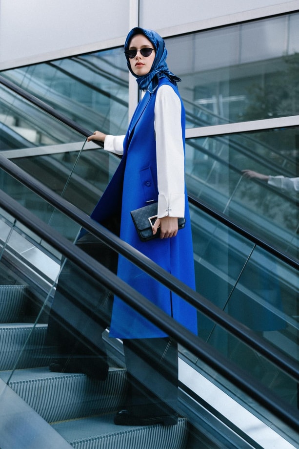 Armine Apoletli Yelek 24K4201 Kobalt