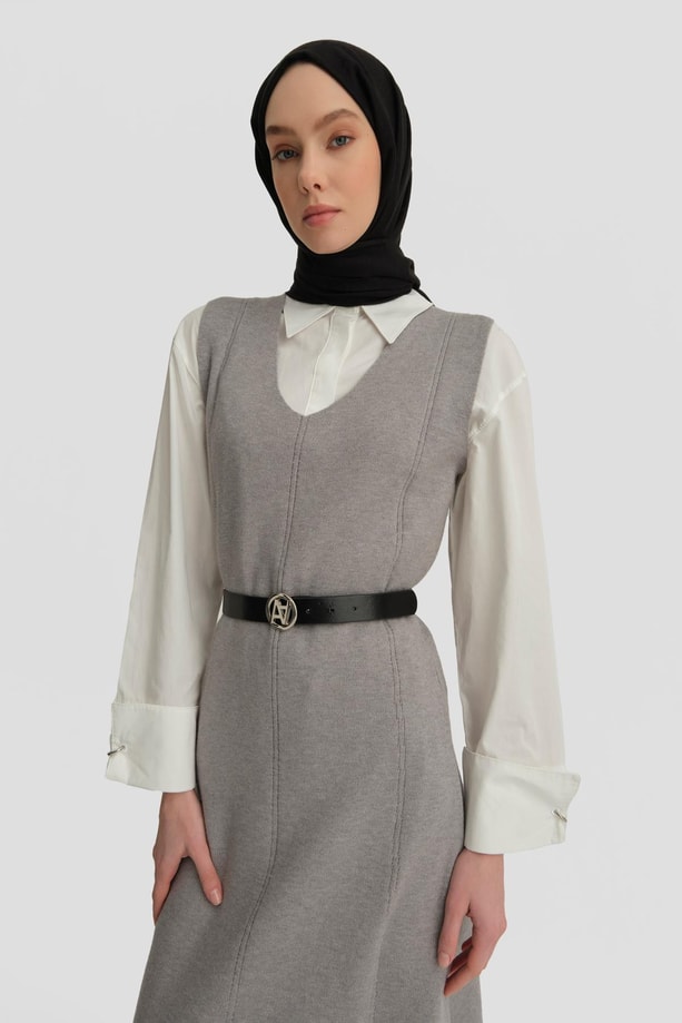Armine Sıfır Kol Jile 24KD4216 Gri