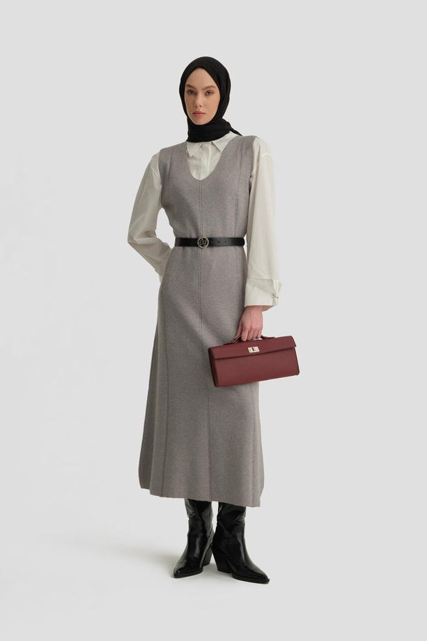 Armine Sıfır Kol Jile 24KD4216 Gri