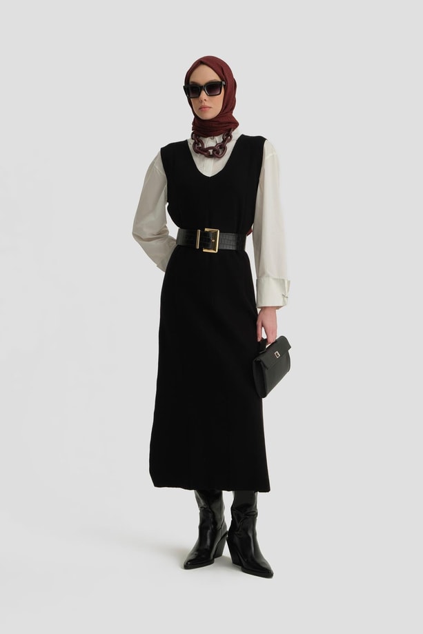 Armine Sıfır Kol Jile 24KD4216 Siyah