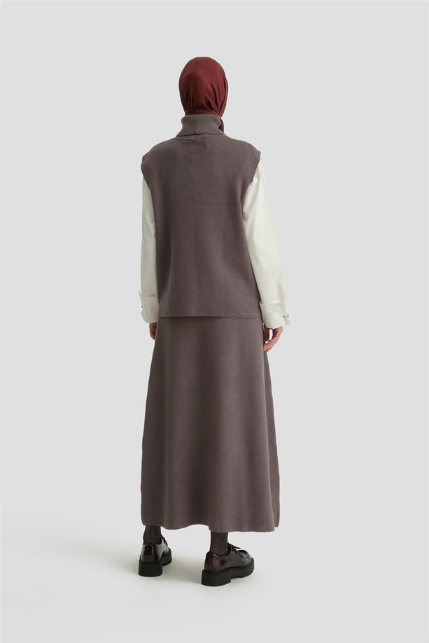 Armine Sıfır Kol Kazak Etekli Takım 24KD4220 Antrasit