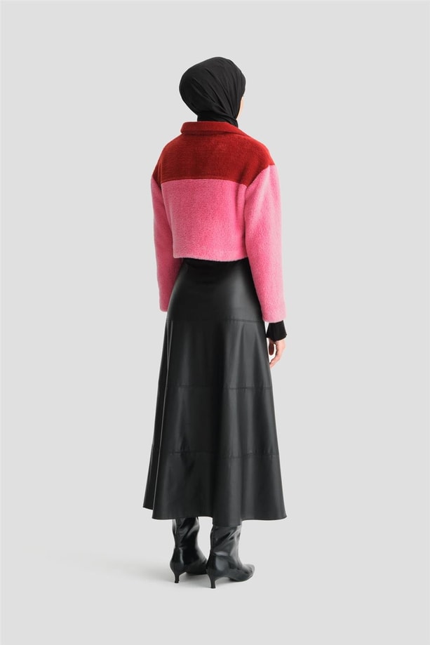 Blok Renkli Ceket 24K5600 Kırmızı