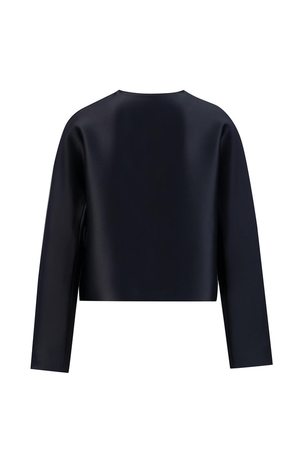 Armine Saten Crop Ceket 24K5700 Siyah