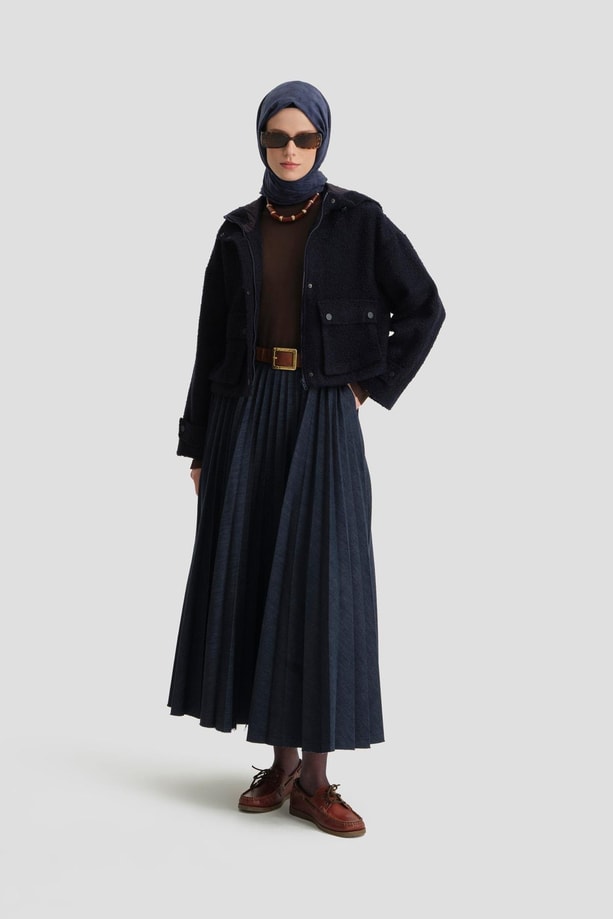 Armine Tüvit Kumaşlı Mont 24K5702 Lacivert