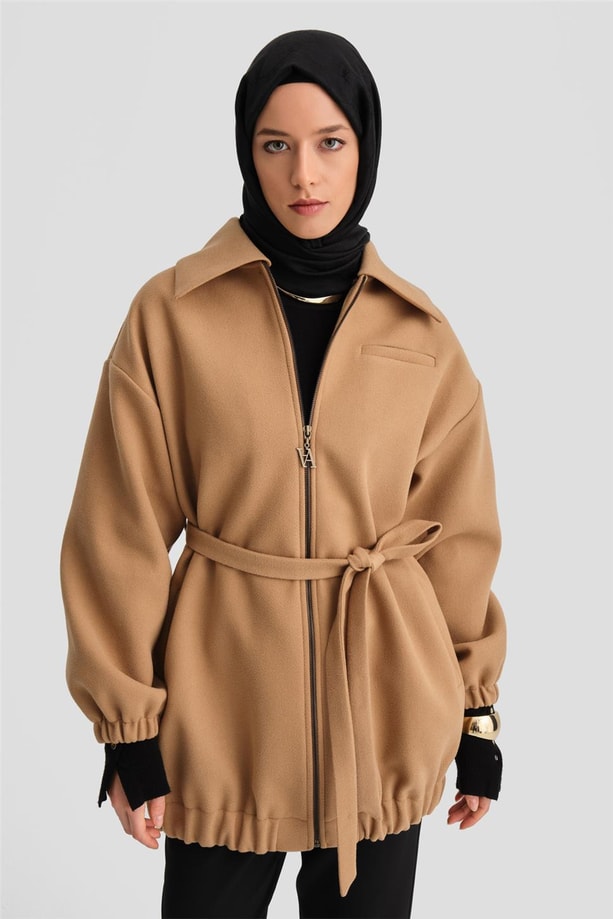 Armine Seyyar Kürklü Bomber Ceket 24K5709 Camel