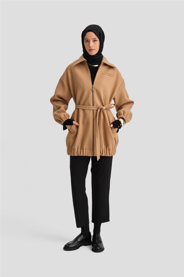 Armine Seyyar Kürklü Bomber Ceket 24K5709 Camel