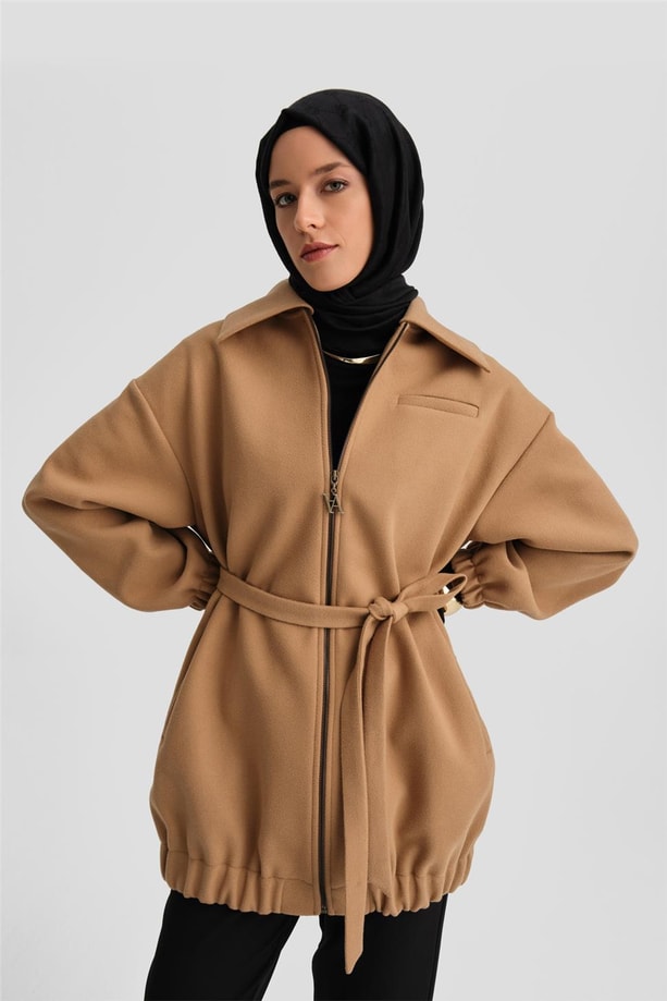 Armine Seyyar Kürklü Bomber Ceket 24K5709 Camel