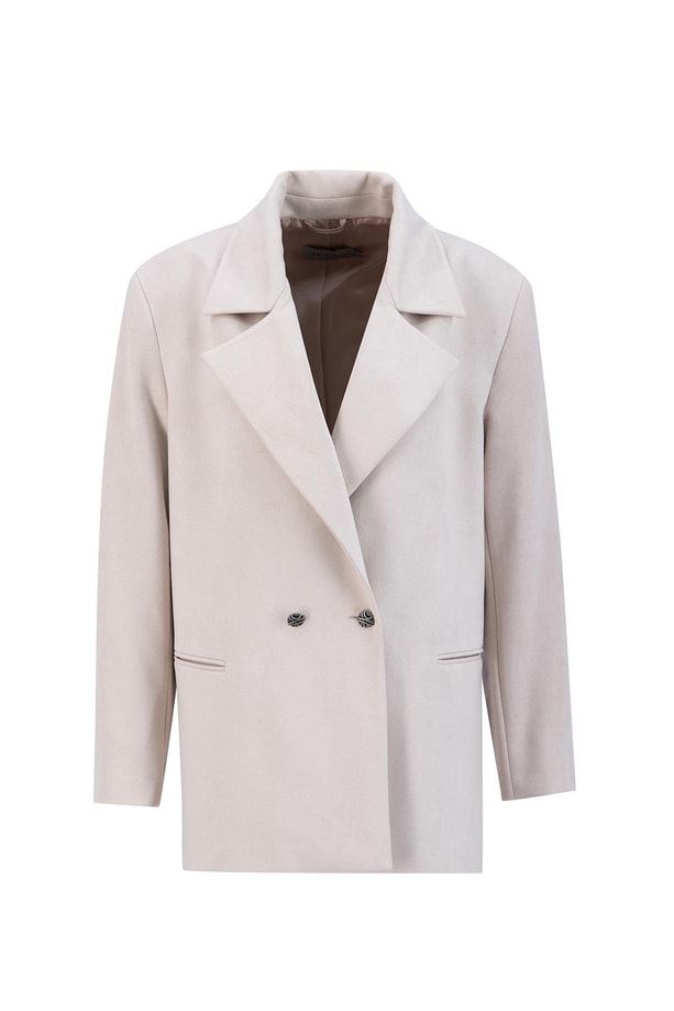 Armine Süet Blazer Ceket 24K5710 Bej