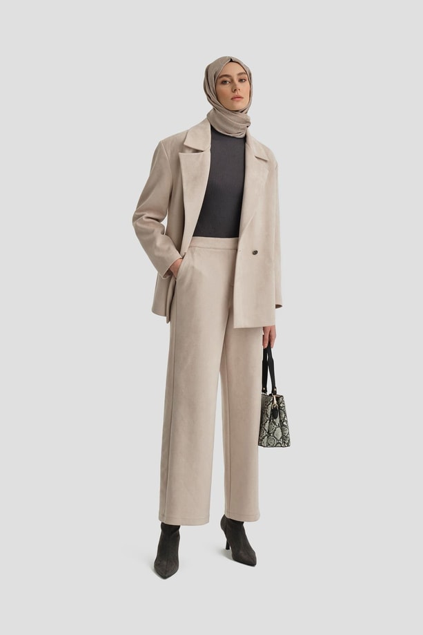 Armine Süet Blazer Ceket 24K5710 Bej