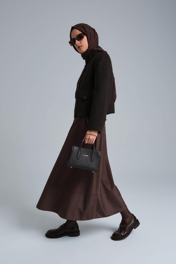 Armine Apoletli Ceket 24K5713 Kahverengi