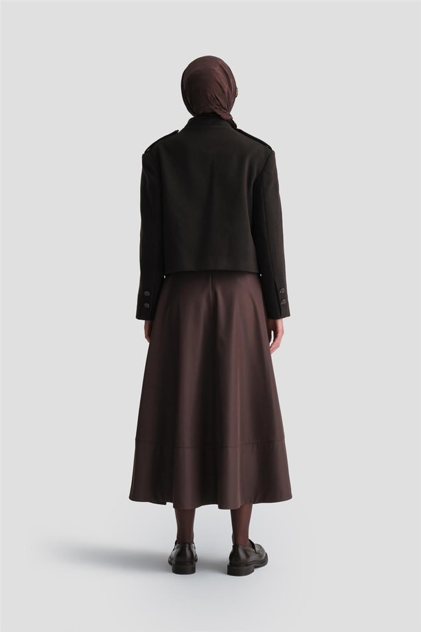 Armine Apoletli Ceket 24K5713 Kahverengi