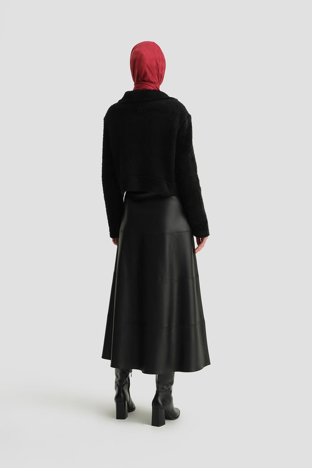 Armine Tüylü Triko Ceket 24K5718 Siyah