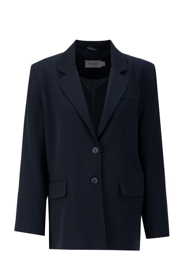 Armine İki Düğmeli Blazer Ceket 24KH5731 Siyah