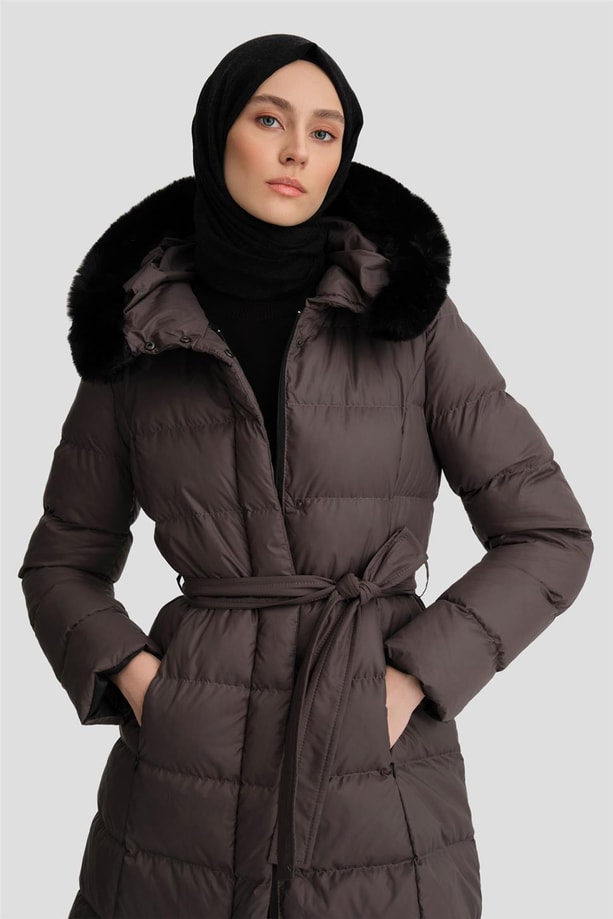 Armine Kapitone Mont 24Kd6412 Antrasit