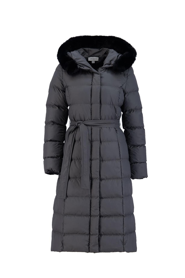 Armine Kapitone Mont 24Kd6412 Antrasit
