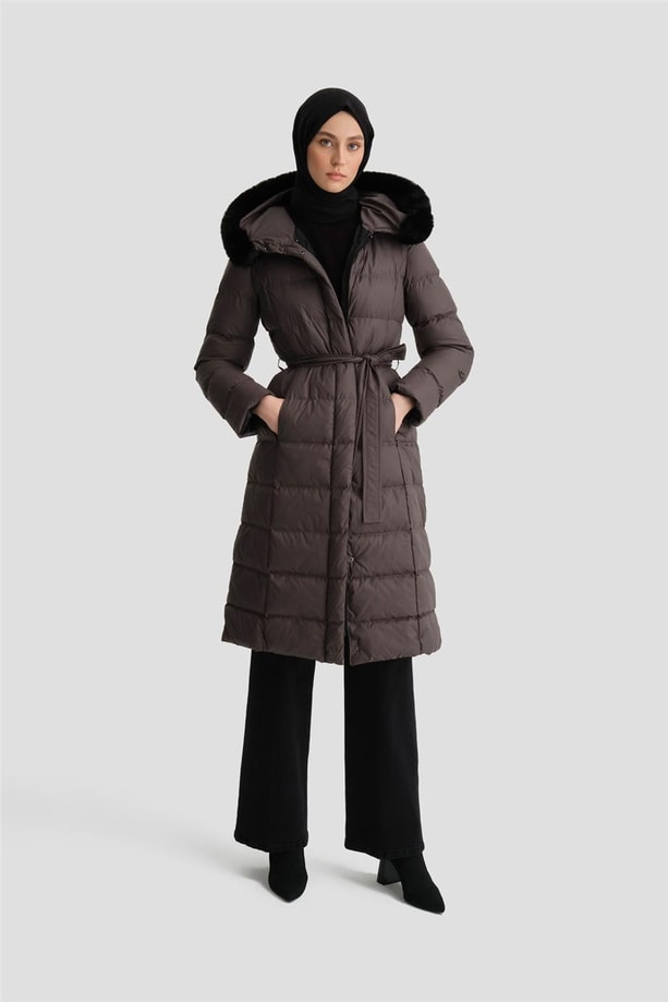 Armine Kapitone Mont 24Kd6412 Antrasit