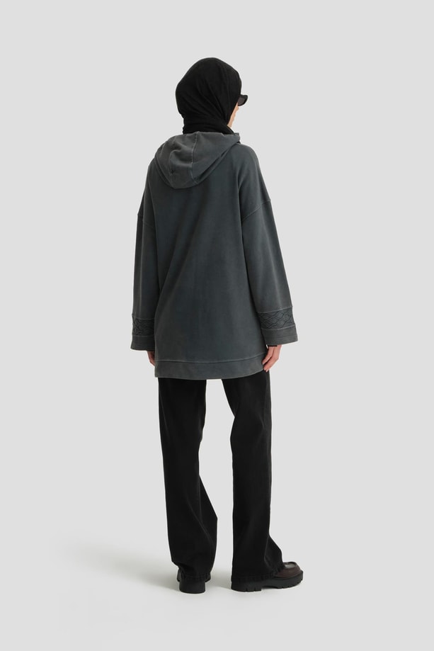 Armine Yıkama Efektli Sweat 24KD6804 Antrasit