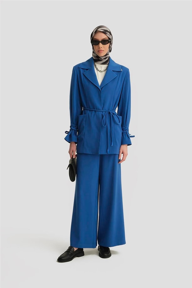 Armine Kordon Ve Çıtçıt Detaylı Takım 24K6902 Kobalt