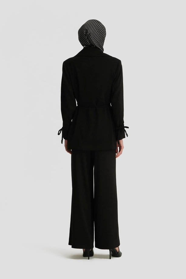 Armine Kordon Ve Çıtçıt Detaylı Takım 24K6902 Siyah