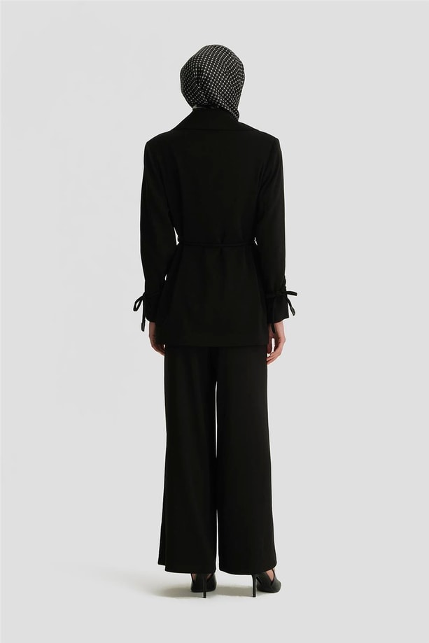 Armine Kordon Ve Çıtçıt Detaylı Takım 24K6902 Siyah