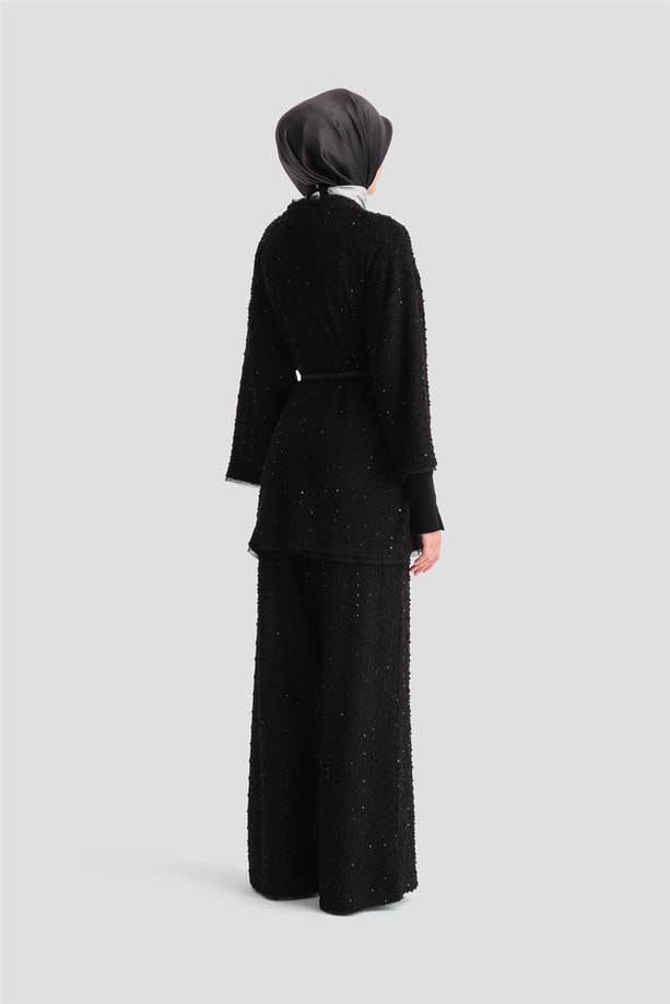 Armine Pırıltılı Örme Takım 24K6905 Siyah