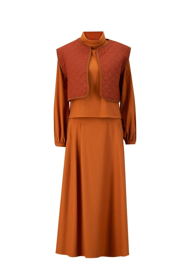 Armine Yelekli Takım 24K6907 Kiremit