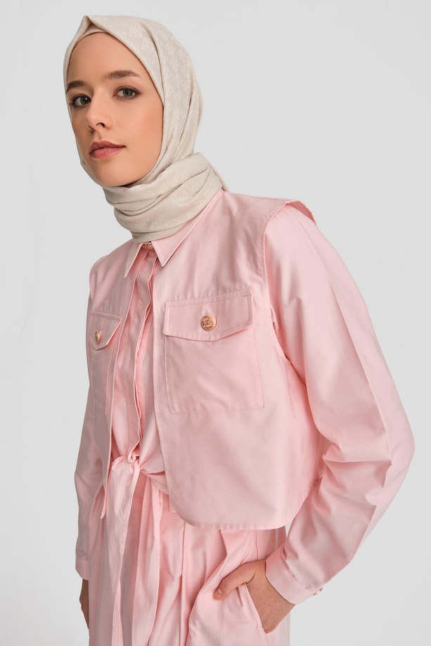 Armine Önü Bağlamalı Takım 24K6817 Pembe