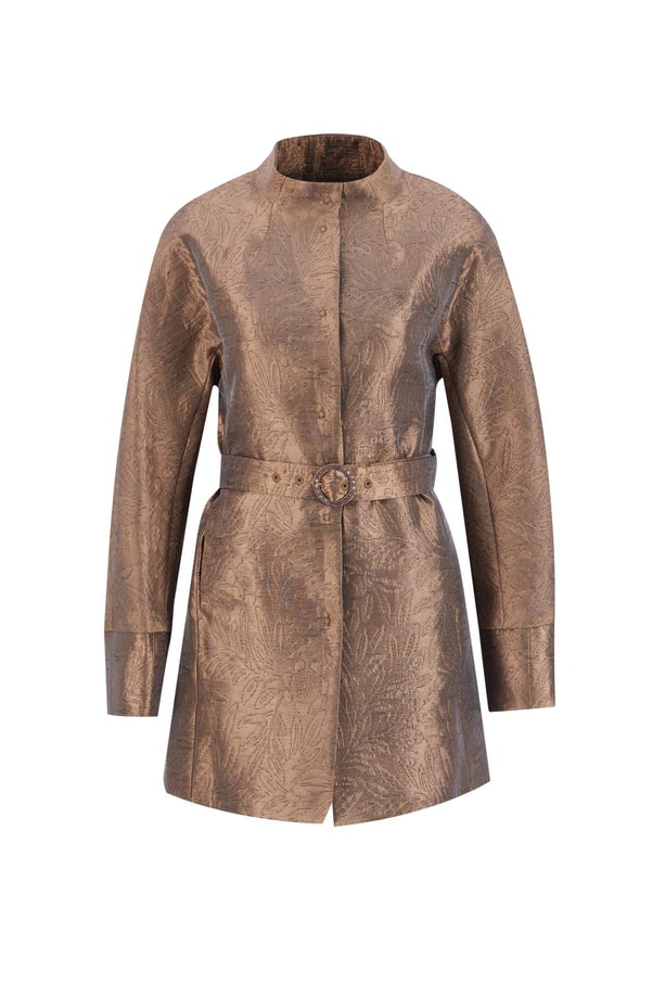 Armine Taşlı Tokalı Jakar Kap 24K7505 Bronz