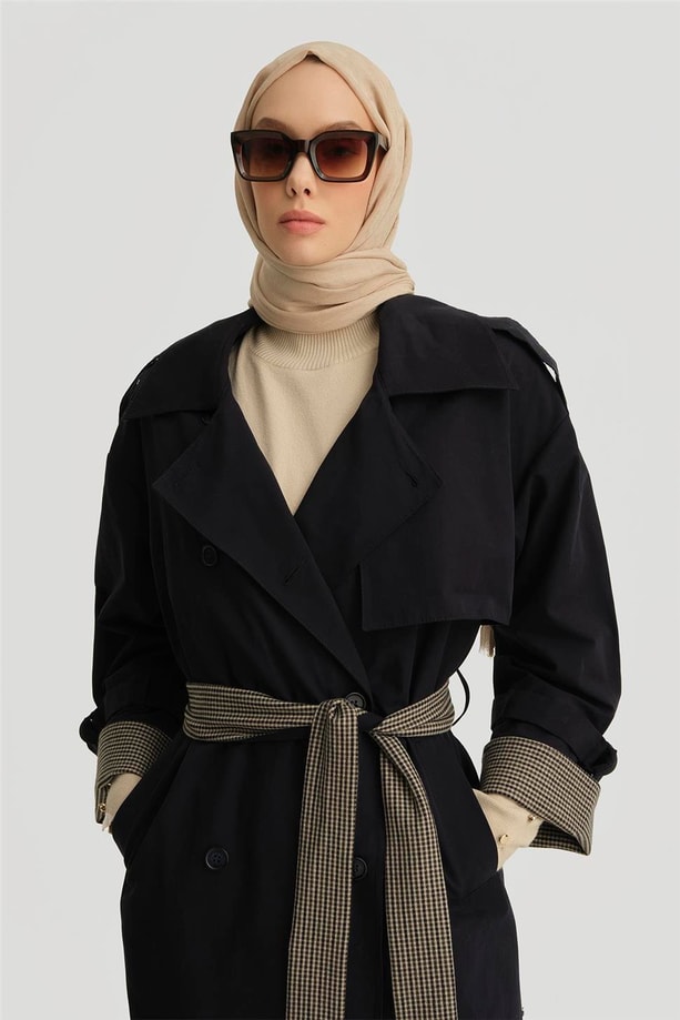 Armine Oversize Trençkot 24K7506 Lacivert