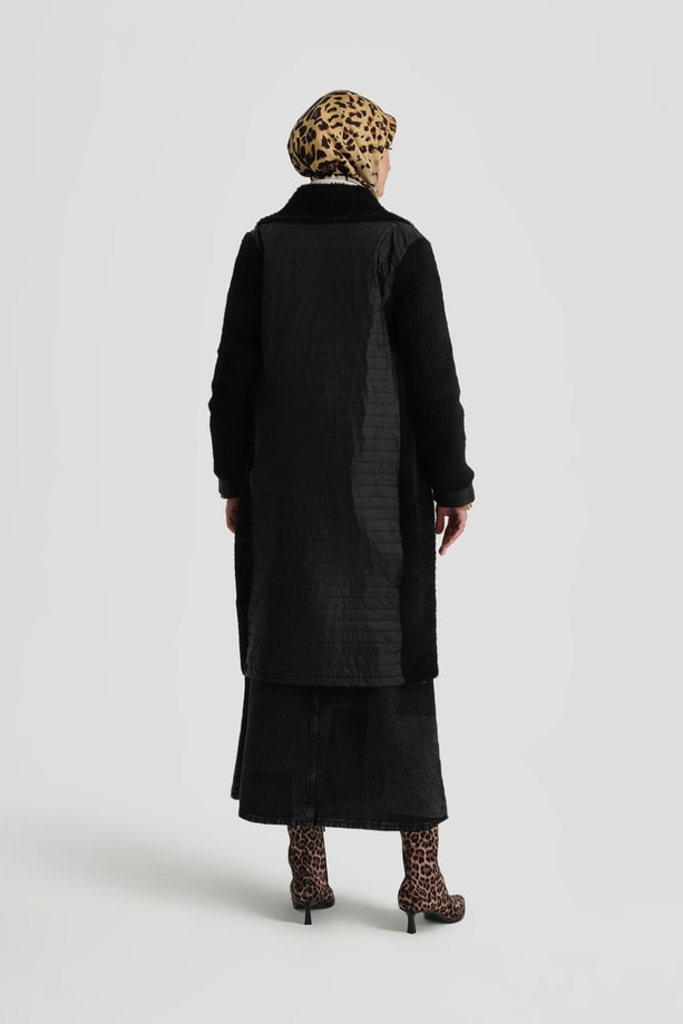 Armine Yumuşak Trikolu Kapitone Kap 24K7507 Siyah