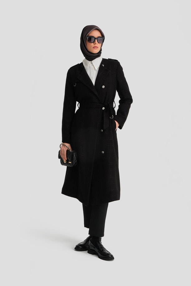 Armine Tuvit Trençkot 24K7512 Siyah