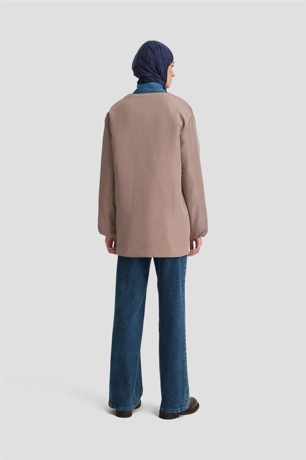 Armine Dikişsiz Elyaflı Kapitone Mont 24KD7521 Vizon