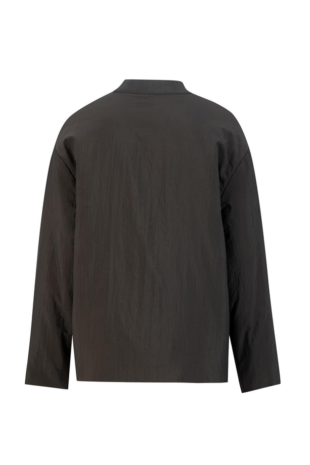 Armine Yaka Ribanalı Bomber Mont 24KD7522 Haki