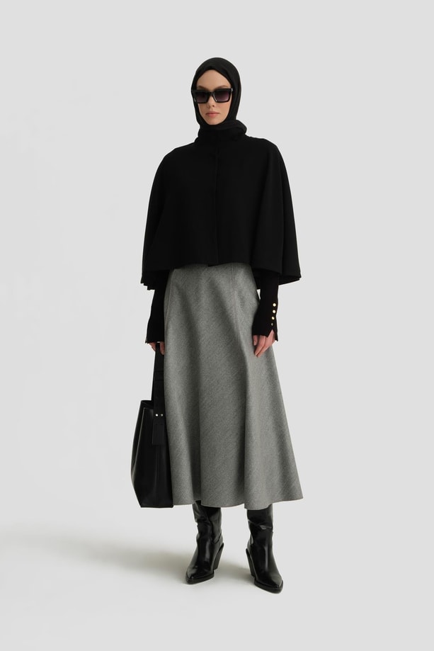 Armine Pelerin 24KH7701 Siyah