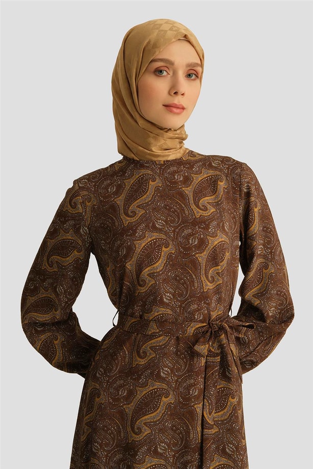 Armine Trend Elbise 25YT906 Kahverengi