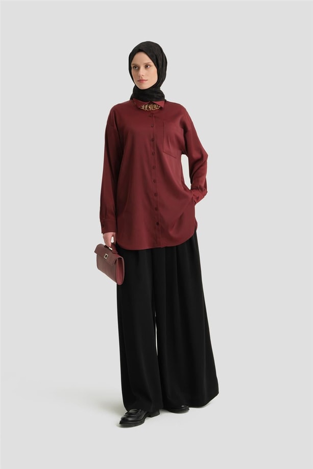 Armine Gömlek 24KD9240 Bordo