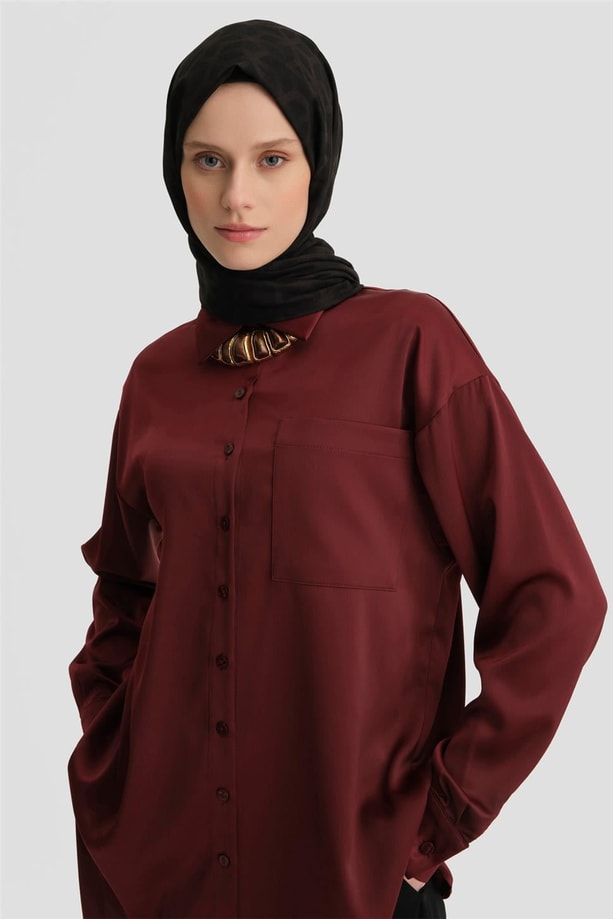 Armine Gömlek 24KD9240 Bordo