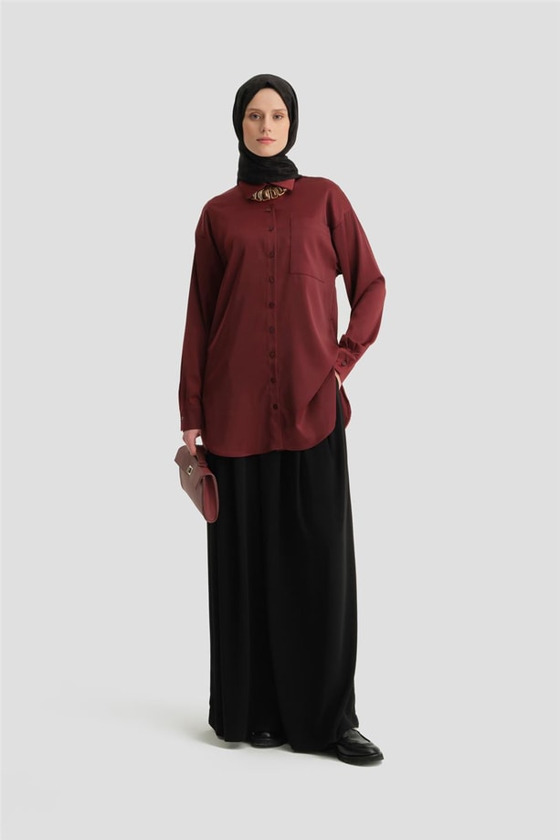 Armine Gömlek 24KD9240 Bordo