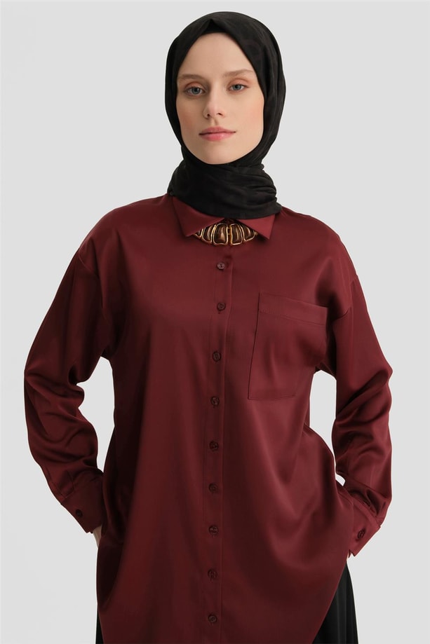Armine Gömlek 24KD9240 Bordo