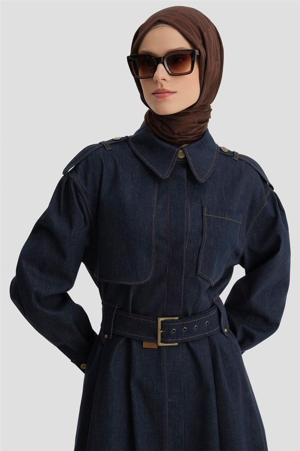 Armine Denim Elbise 24K9902 Lacivert