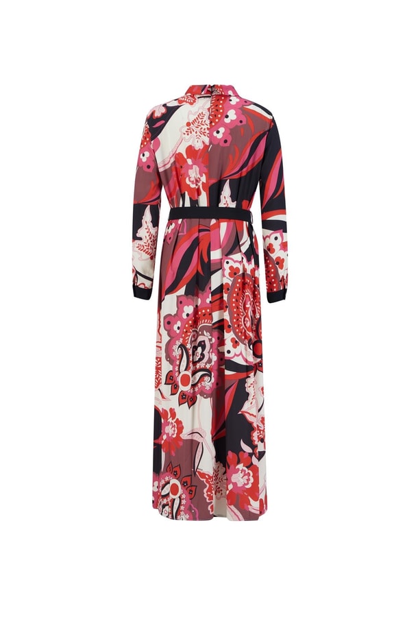 Armine Piliseli Ve Desenli Elbise 24K9907 Kırmızı