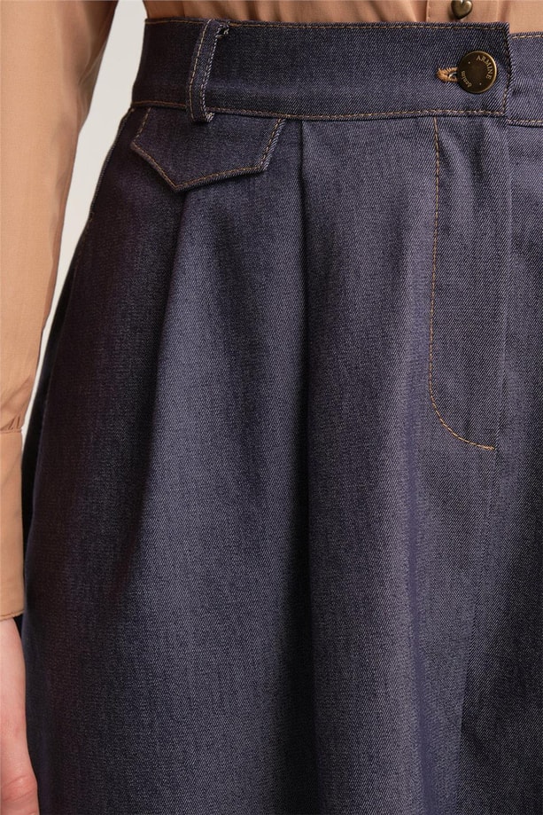 Armine Yüksek Bel Denim Etek 24Y1603 Lacivert