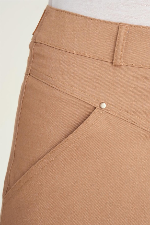 Armine Denim Kloş Etek 24Y1604 Camel