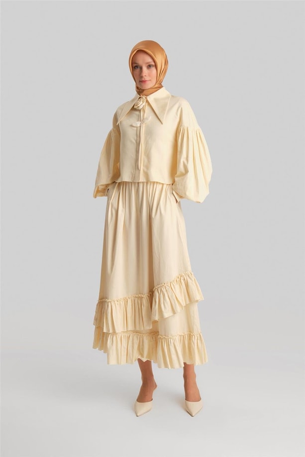 Armine Etek Ucu Fırfırlı Etek 24Y1638 Aytaşı